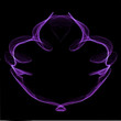 Abstract violet ornament on black background.
