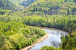 areal view on Gauja river valley in spring in Sigulda, Latvia