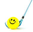 Smile golf club isolated
