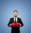 businessman in boxing gloves