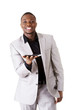 Photo: Handsome businessman working on tablet computer. Handsome businessman working on tablet computer.