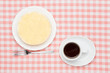 rare cheese cake and coffee