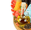 Vegetables, pasta and olive oil