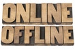 Foto: online and offline words online and offline words