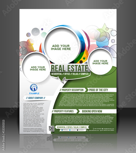 Vector: real estate brochure, flyer, magazine cover & poster template real estate brochure, flyer, magazine cover & poster template