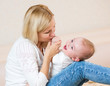 loving mother with her baby boy