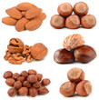 Foto: Collection of nuts on a white background Collection of nuts on a white background
