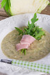 cabbage soup with Arugula and prosciutto