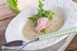 cabbage soup with Arugula and prosciutto