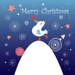 Christmas greeting card with bird