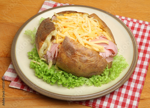 Photo: Baked Potato with Ham & Cheese Baked Potato with Ham & Cheese