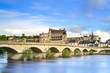 Amboise, village, bridge and castle. Loire Valley, France