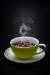 canvas print picture - Kaffeetasse-Bohnenkaffee-Becher