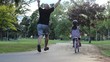 Little Girl Rides Her Bike For The First Time