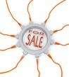 3d render of a connected buy now symbol inside a network node
