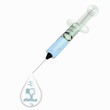 3d graphic of a healthy dislike symbol inside an injection