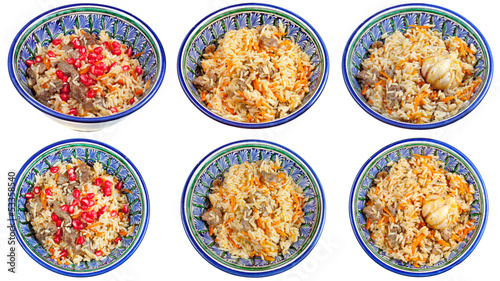 Photo: top view on traditional asian pilau top view on traditional asian pilau