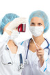 Photo: Doctor woman in laboratory testing research red blood Doctor woman in laboratory testing research red blood