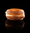Croissant and doughnut mixture isolated on black