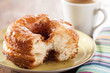 Croissant and doughnut mixture on a dish