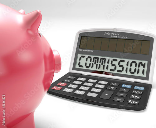 Illustration: Commission Calculator Shows Bonus, Benefit Or Award Commission Calculator Shows Bonus, Benefit Or Award