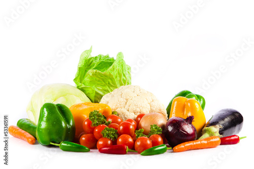 Photo: vegetables isolated on a white background vegetables isolated on a white background