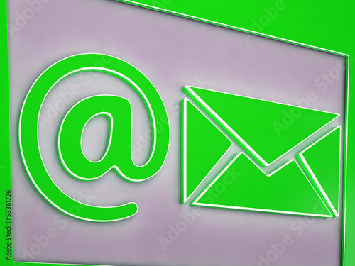 Illustration: At Email Button Showing Online Messaging At Email Button Showing Online Messaging