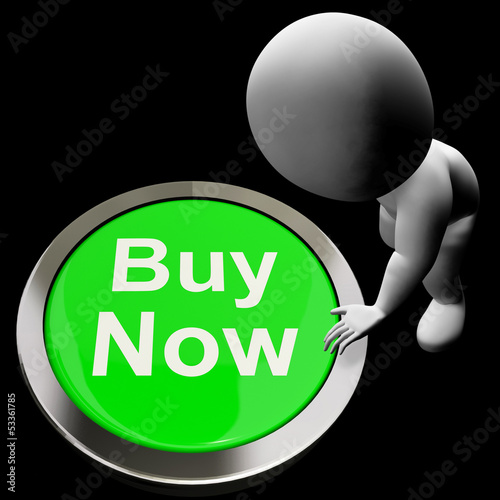 Illustration: Buy Now Button Shows Purchasing And Online Shopping Buy Now Button Shows Purchasing And Online Shopping