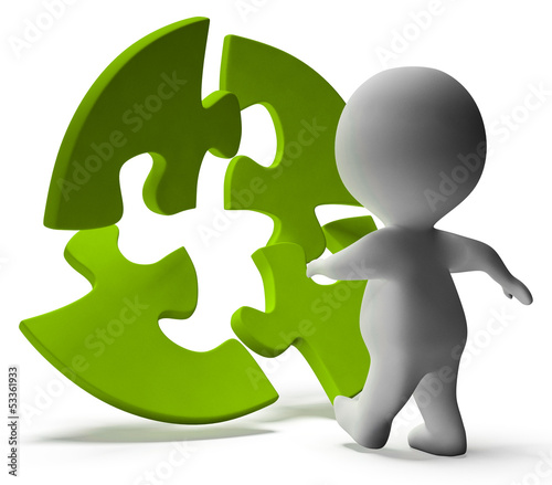 Illustration: Frustrated 3d Character Kicking Shows Stress And Anger Frustrated 3d Character Kicking Shows Stress And Anger