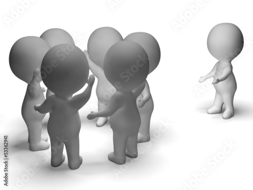 Illustration: Excluded From Group 3d Character Shows Bullying Excluded From Group 3d Character Shows Bullying