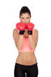 Attractive girl with boxing gloves