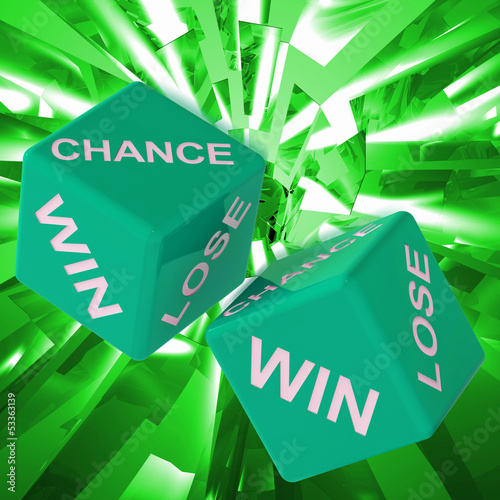 Illustration: Chance, Win, Lose Dice Background Showing Gamble Losers Chance, Win, Lose Dice Background Showing Gamble Losers