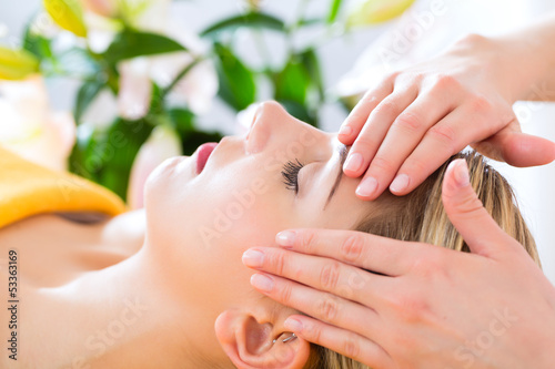 Photo: Wellness - woman getting head massage in Spa Wellness - woman getting head massage in Spa