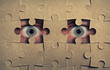 Foto: Eyes look out from the puzzle Eyes look out from the puzzle