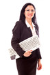 Professional Woman Holding Keyboard