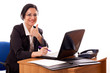 Succesful Woman At Her Desktop