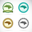 Set of vector horse label on white background