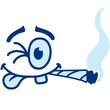 canvas print picture - Cool Joint Smoker Face