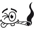 canvas print picture - Cool Joint Smoker Face