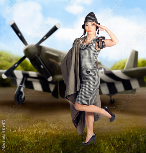 Photo: 40s military pin up girl. Air force style 40s military pin up girl. Air force style