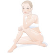 下着 女性 Pretty young woman with perfect body in white lingerie