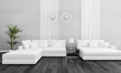 Modern white design couch with flower