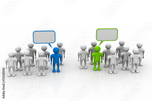 Illustration: Social networking people with speech bubbles Social networking people with speech bubbles
