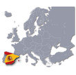 Europakarte mit Spanien