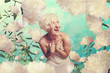 Foto: beautiful woman in fairy garden beautiful woman in fairy garden
