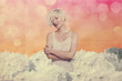 Foto: beautiful woman in fairy garden beautiful woman in fairy garden