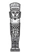 Stone ornament in style of the Maya. Symbol.