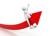 Illustration: man flying with arrow. Business growth concept man flying with arrow. Business growth concept