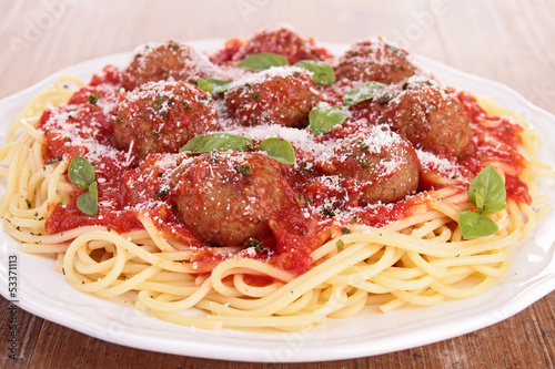 Photo: spaghetti and meatball spaghetti and meatball