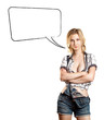 Photo: Woman With Breast and Speech Bubble Woman With Breast and Speech Bubble